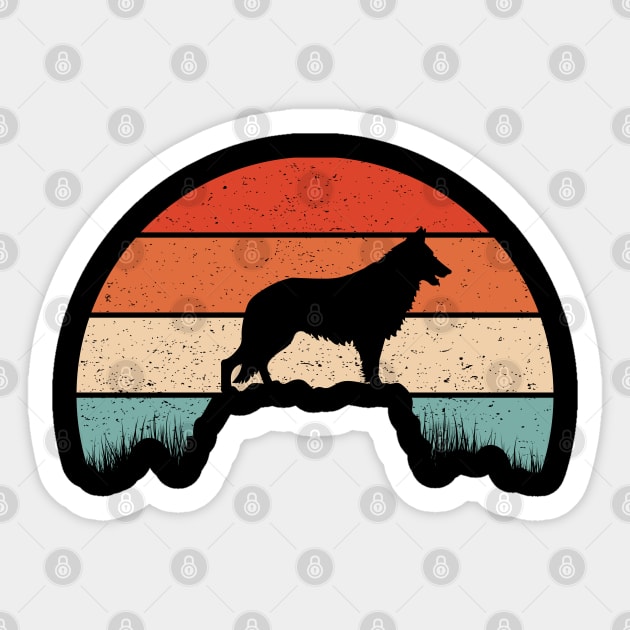 German Shepherd Retro Sunset Sticker by Tesszero